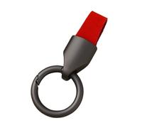 NFAHBAQA Auto Schlüsselanhänger für VW Caddy 5 (V) 2020-2025, Leder Multifunktionaler Schlüsselanhänger, Schnalle aus Zinklegierung, mit Ringen Schlüssel,Matte/Red