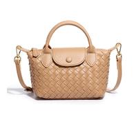 NFengHe Kleine Crossbody-Tasche für Damen, geflochten, trendige Ledertasche in Knöedelform, leichte Mini-Handtasche, A-gelb, Mini