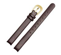 NFJNFCF 10 mm hochwertiges Echtleder-Armband, kompatibel mit Uhrenarmband K43231/K43232 K43235 K4323130 K4323209, Patent-Arc-Damenarmband(Brown-gold buckle)