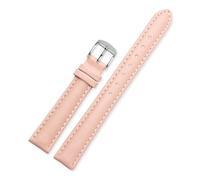 NFJNFCF 12 mm 14 mm 16 mm 18 mm 20 mm Herren- und Damen-Uhrenarmband aus Rindsleder, kompatibel mit Casio Fossil DW Folli Follie Uhrenarmband, Armbandzubehör(Pink silver,12mm)