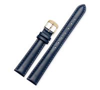 NFJNFCF 12 mm 14 mm 16 mm 18 mm 20 mm Herren- und Damen-Uhrenarmband aus Rindsleder, kompatibel mit Casio Fossil DW Folli Follie Uhrenarmband, Armbandzubehör(Dark blue gold,18mm)