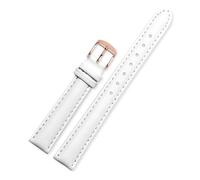 NFJNFCF 12 mm 14 mm 16 mm 18 mm 20 mm Herren- und Damen-Uhrenarmband aus Rindsleder, kompatibel mit Casio Fossil DW Folli Follie Uhrenarmband, Armbandzubehör(White rose gold,20mm)