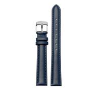 NFJNFCF 14 mm 16 mm 18 mm 20 mm Rindsleder-Armband, schlicht, kompatibel mit Casio, Fossil, Citizen, Uhrenarmband, DW, Damenarmband, Himmelblau, Rosa, Braun(Dark Blue silver,16mm width)