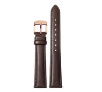 NFJNFCF 14 mm 16 mm 18 mm 20 mm Rindsleder-Armband, schlicht, kompatibel mit Casio, Fossil, Citizen, Uhrenarmband, DW, Damenarmband, Himmelblau, Rosa, Braun(Brown rose gold,16mm width)