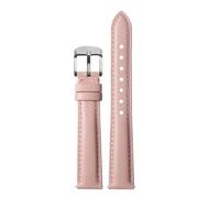 NFJNFCF 14 mm 16 mm 18 mm 20 mm Rindsleder-Armband, schlicht, kompatibel mit Casio, Fossil, Citizen, Uhrenarmband, DW, Damenarmband, Himmelblau, Rosa, Braun(Light pink Silver,14mm width)