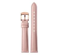 NFJNFCF 14 mm 16 mm 18 mm 20 mm Rindsleder-Armband, schlicht, kompatibel mit Casio, Fossil, Citizen, Uhrenarmband, DW, Damenarmband, Himmelblau, Rosa, Braun(Light pink rose gold,18mm width)