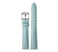 NFJNFCF 14 mm 16 mm 18 mm 20 mm Rindsleder-Armband, schlicht, kompatibel mit Casio, Fossil, Citizen, Uhrenarmband, DW, Damenarmband, Himmelblau, Rosa, Braun(Light blue Silver,18mm width)