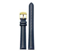 NFJNFCF 14 mm 16 mm 18 mm 20 mm Rindsleder-Armband, schlicht, kompatibel mit Casio, Fossil, Citizen, Uhrenarmband, DW, Damenarmband, Himmelblau, Rosa, Braun(Dark Blue gold,16mm width)