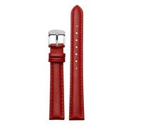 NFJNFCF 14 mm 16 mm 18 mm 20 mm Rindsleder-Armband, schlicht, kompatibel mit Casio, Fossil, Citizen, Uhrenarmband, DW, Damenarmband, Himmelblau, Rosa, Braun(Red silver,20mm width)