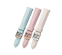 NFJNFCF 14 mm 16 mm 18 mm 20 mm Rindsleder-Armband, schlicht, kompatibel mit Casio, Fossil, Citizen, Uhrenarmband, DW, Damenarmband, Himmelblau, Rosa, Braun(Black silver,12mm width)