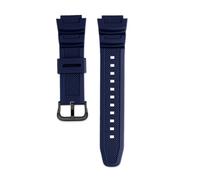 NFJNFCF 18 mm konvexes Gummiarmband, kompatibel mit Casio AE-1000W/1200WH WSC-1250H/WS-1200H, einfarbiges Silikon-Uhrenarmband, atmungsaktive Klammer(Blue black)