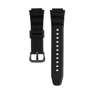 NFJNFCF 18 mm konvexes Gummiarmband, kompatibel mit Casio AE-1000W/1200WH WSC-1250H/WS-1200H, einfarbiges Silikon-Uhrenarmband, atmungsaktive Klammer(Black black)