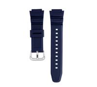 NFJNFCF 18 mm konvexes Gummiarmband, kompatibel mit Casio AE-1000W/1200WH WSC-1250H/WS-1200H, einfarbiges Silikon-Uhrenarmband, atmungsaktive Klammer(Blue silver)