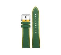 NFJNFCF 20 21 22 23 24 mit Silikonkautschuksohle Uhrenarmband Schwarz Orange Rot Grün Gelb Linien Uhrenarmband Kompatibel mit Longines Conquest IWC(Green yellow-S pin,24mm)