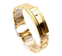 NFJNFCF 20 21 mm Uhrenarmband kompatibel mit Rolex SUBMARINER EXPLORER DAYTONA GMT Yacht-Master Uhrenarmband Edelstahl-Uhrenarmbandkette(Gold,21mm)