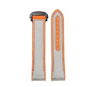 NFJNFCF 20 mm 21 mm 22 mm gebogenes Armband, kompatibel mit Omega Seamaster 300 Ocean Speedmaster 8900 Planet Ocean, Stoff, Nylon, Gummi, Herren-Armband, Werkzeuge(Gray orange Bk,21mm)