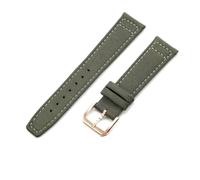NFJNFCF 20 mm 21 mm 22 mm Uhrenarmband aus Nylon-Canvas-Stoff, kompatibel mit IWC Pilot Spitfire Timezone, oberes Armband, grün-schwarze Gürtel, Armbanduhrenarmbänder(Green-Rose-K10,21mm)