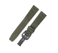 NFJNFCF 20 mm 21 mm 22 mm Uhrenarmband aus Nylon-Canvas-Stoff, kompatibel mit IWC Pilot Spitfire Timezone, oberes Armband, grün-schwarze Gürtel, Armbanduhrenarmbänder(Green-Black-Z7,21mm)