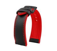 NFJNFCF 20 mm 22 mm 23 mm 24 mm wasserdichtes Uhrenarmband mit Nylon-Gummi-Unterseite, kompatibel mit Longines IWC Pilot Mark 18, kompatibel mit Uhrenarmband der Seiko Omega-Serie(Silver Yellow,22mm)