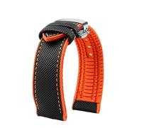 NFJNFCF 20 mm 22 mm 23 mm 24 mm wasserdichtes Uhrenarmband mit Nylon-Gummi-Unterseite, kompatibel mit Longines IWC Pilot Mark 18, kompatibel mit Uhrenarmband der Seiko Omega-Serie(Brown,19mm)