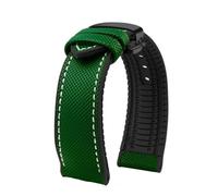 NFJNFCF 20 mm 22 mm 23 mm 24 mm wasserdichtes Uhrenarmband mit Nylon-Gummi-Unterseite, kompatibel mit Longines IWC Pilot Mark 18, kompatibel mit Uhrenarmband der Seiko Omega-Serie(Pink,20mm)