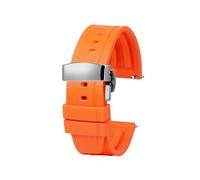 NFJNFCF 20 mm 22 mm 24 mm Uhrenarmband aus Gummi mit gebogenem Ende, kompatibel mit Omega 300/Seiko/TAG Heuer F1, Silikonarmband, Uhrenzubehör(Ginger,22mm)