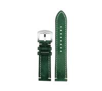 NFJNFCF 20 mm 22 mm 24 mm Vintage-Uhrenarmband aus mattiertem Leder, kompatibel mit Tissot TSS T116.617 Serie 1853, kompatibel mit Seiko Citizen Uhrenarmband(Green-silver,24mm)