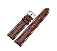 NFJNFCF 20 mm 22 mm Echtlederarmband, kompatibel mit Casio BEM-501 506 307 EDIFICE Series EFB-530 MTP-1303 Uhrenarmband, Schwarzbraun(Brown white SK,20mm)