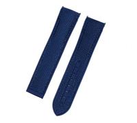 NFJNFCF 20 mm 22 mm Schwarz Blau Orange Stoff Nylon Gummi Uhrenarmband Kompatibel mit Omega Seamaster 300 Ocean Uhrenarmband Schnalle Werkzeuge Silikonband(Blue-no buckle,20mm)