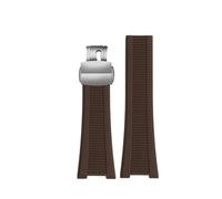 NFJNFCF 25 mm Gummi-Silikon-Uhrenarmband, kompatibel mit Patek Philippe 5711 5712G Nautilus-Armband, Schwarz, Blau, Braun, Uhrenarmband, Sportarmband for Herren(A brown silver)