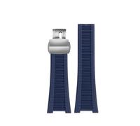NFJNFCF 25 mm Gummi-Silikon-Uhrenarmband, kompatibel mit Patek Philippe 5711 5712G Nautilus-Armband, Schwarz, Blau, Braun, Uhrenarmband, Sportarmband for Herren(A blue silver)