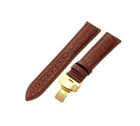 NFJNFCF Amerikanisches Krokodil-Uhrenarmband aus echtem Leder, kompatibel mit Jaeger-LeCoultre Omega IWC Rolex Longines Tudor-Uhrenarmbändern(Brown-Golden-B1,18mm)