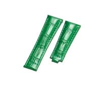 NFJNFCF Armband kompatibel mit Rolex SUBMARINER Yacht-Master DAYTONA GMT Leder Herrenarmband Uhrenzubehör 20 mm(Green-no buckle)