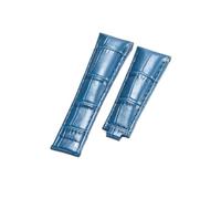 NFJNFCF Armband kompatibel mit Rolex SUBMARINER Yacht-Master DAYTONA GMT Leder Herrenarmband Uhrenzubehör 20 mm(Blue-no buckle)