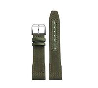 NFJNFCF Blaugrünes Armband, kompatibel mit IWC-Uhrenarmband aus Nylon und echtem Leder, Big Pilot Little Prince Mark 18, Uhrenarmband 20, 21, 22 mm(Green silver pin,22mm)