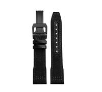 NFJNFCF Blaugrünes Armband, kompatibel mit IWC-Uhrenarmband aus Nylon und echtem Leder, Big Pilot Little Prince Mark 18, Uhrenarmband 20, 21, 22 mm(Black black,20mm)