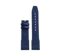 NFJNFCF Blaugrünes Armband, kompatibel mit IWC-Uhrenarmband aus Nylon und echtem Leder, Big Pilot Little Prince Mark 18, Uhrenarmband 20, 21, 22 mm(Blue no buckle,20mm)