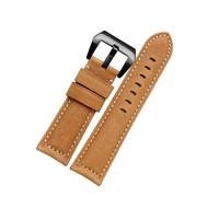 NFJNFCF Dunkelbraunes, mattiertes Vintage-Lederarmband, kompatibel mit Panerai, Jeep, Seiko, Breitling, Diesel, Herrenarmband, 22 mm, 24 mm, 26 mm, Blau, Khak(Khaki Black clasp,22mm width)