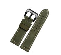 NFJNFCF Dunkelbraunes, mattiertes Vintage-Lederarmband, kompatibel mit Panerai, Jeep, Seiko, Breitling, Diesel, Herrenarmband, 22 mm, 24 mm, 26 mm, Blau, Khak(Green Black clasp,22mm width)