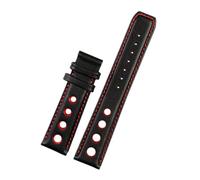 NFJNFCF Echtlederarmband kompatibel mit Tissot 1853 Sportarmband Racing PRS516 T91 1853 Oberschicht Rindsleder 20 mm Chopin-Armband Zubehör(Black red no)