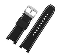 NFJNFCF Edelstahl-Uhrenarmband, kompatibel mit Hamilton Khaki Navy Devil Fish H78716983 H78716333 Taucher-Uhrenarmbänder, Herren-Kautschukarmband(Black grey)