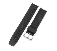 NFJNFCF Gummi-Uhrenarmband, kompatibel mit Casio Edifice Series EF-550D, schwarzes Gummi-Harz-Uhrenarmband, ersetzt 22-mm-Armband(Black-Steel-K2)