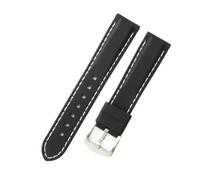 NFJNFCF Gummi-Uhrenarmband, kompatibel mit Tissot, Seiko, Casio, Citizen, ersetzt Original-Schnellspanner, 18, 20, 22 mm, schwarz-weißes Draht-Silikon-Uhrenarmband(Black white-Steel-K2,24mm)