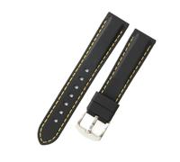 NFJNFCF Gummi-Uhrenarmband, kompatibel mit Tissot, Seiko, Casio, Citizen, ersetzt Original-Schnellspanner, 18, 20, 22 mm, schwarz-weißes Draht-Silikon-Uhrenarmband(BlackYellow-Steel-K2,20mm)