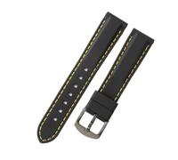 NFJNFCF Gummi-Uhrenarmband, kompatibel mit Tissot, Seiko, Casio, Citizen, ersetzt Original-Schnellspanner, 18, 20, 22 mm, schwarz-weißes Draht-Silikon-Uhrenarmband(BlackYellow-Black-K2,20mm)