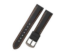 NFJNFCF Gummi-Uhrenarmband, kompatibel mit Tissot, Seiko, Casio, Citizen, ersetzt Original-Schnellspanner, 18, 20, 22 mm, schwarz-weißes Draht-Silikon-Uhrenarmband(BlackOrange-Black-K2,18mm)