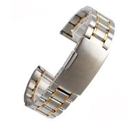 NFJNFCF Hochwertiges Edelstahl-Uhrenarmband mit flachem/gebogenem Ende, kompatibel mit Casio Tissot, kompatibel mit Seiko-Uhrenkette aus Metall, 18 mm, 20 mm, 22 mm(Style A-Flat SR GD,18mm)
