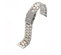 NFJNFCF Hochwertiges Edelstahl-Uhrenarmband mit flachem/gebogenem Ende, kompatibel mit Casio Tissot, kompatibel mit Seiko-Uhrenkette aus Metall, 18 mm, 20 mm, 22 mm(Style B-Flat SR GD,20mm)