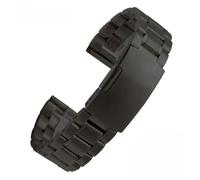 NFJNFCF Hochwertiges Edelstahl-Uhrenarmband mit flachem/gebogenem Ende, kompatibel mit Casio Tissot, kompatibel mit Seiko-Uhrenkette aus Metall, 18 mm, 20 mm, 22 mm(Style A-Flat black,14mm)