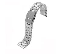 NFJNFCF Hochwertiges Edelstahl-Uhrenarmband mit flachem/gebogenem Ende, kompatibel mit Casio Tissot, kompatibel mit Seiko-Uhrenkette aus Metall, 18 mm, 20 mm, 22 mm(Style B-Flat silver,24mm)